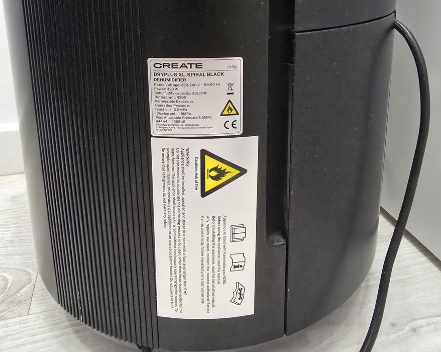 Create - Dryplus Xl-spiral - Desumidificador 20 L/dia 90m²