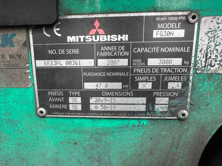 Wózek widłowy Mitsubishi FG30N, 3t, LPG, 2007r,Triplex 4,7m,pozycjoner