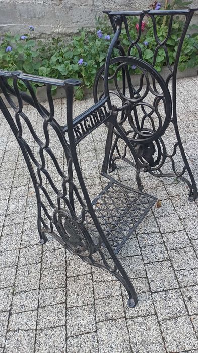 Antyk nogi od maszyny z indianinem Original singer dla kolekcjonera