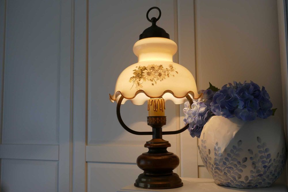 Rustykalna lampa stołowa - Vintage