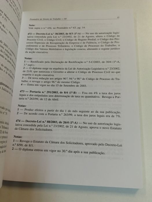 Prontuário de Direito do Trabalho, n° 64

N° 64, Maio - Agosto de 2003