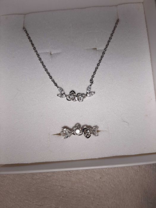 Colar e anel prata Magnólia Novo