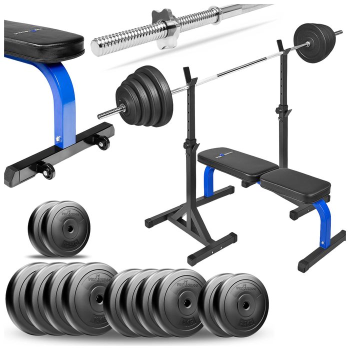 Zestaw kulturystyczny 101kg ławeczka do ćwiczeń gryf siłownia