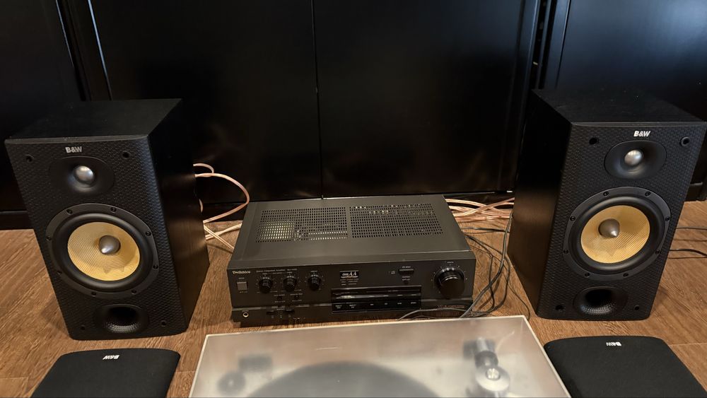 amplificador technics SU-V450 e giradiscos toshhiba