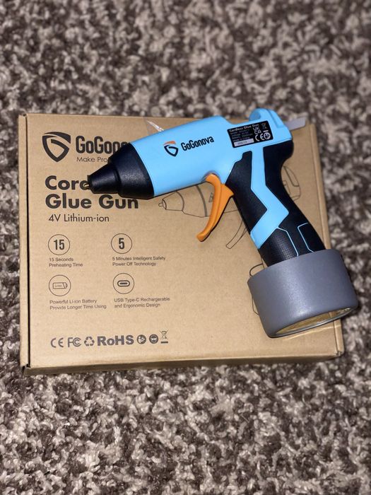 ! АКЦІЯ ! Акумуляторний клейовий пістолет GoGonova. 4 В. Нагрів 15с.