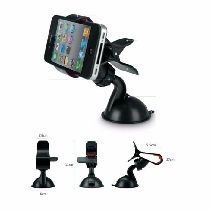 Suporte de telemóvel c/ ventosa para-brisas do carro - Branco