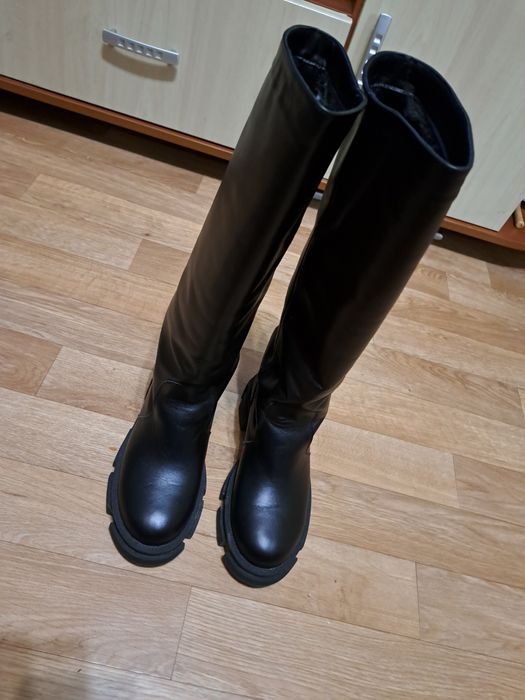 Шкіряні чоботи евро зима нові