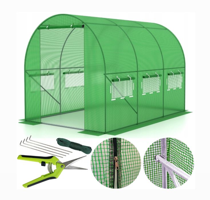 Tunel Foliowy Szklarnia Foliak 300x200 3x2 Stelaż + Folia Ogrodowy