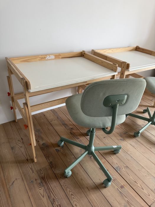 Biurko sosnowe dziecięce Ikea zestaw