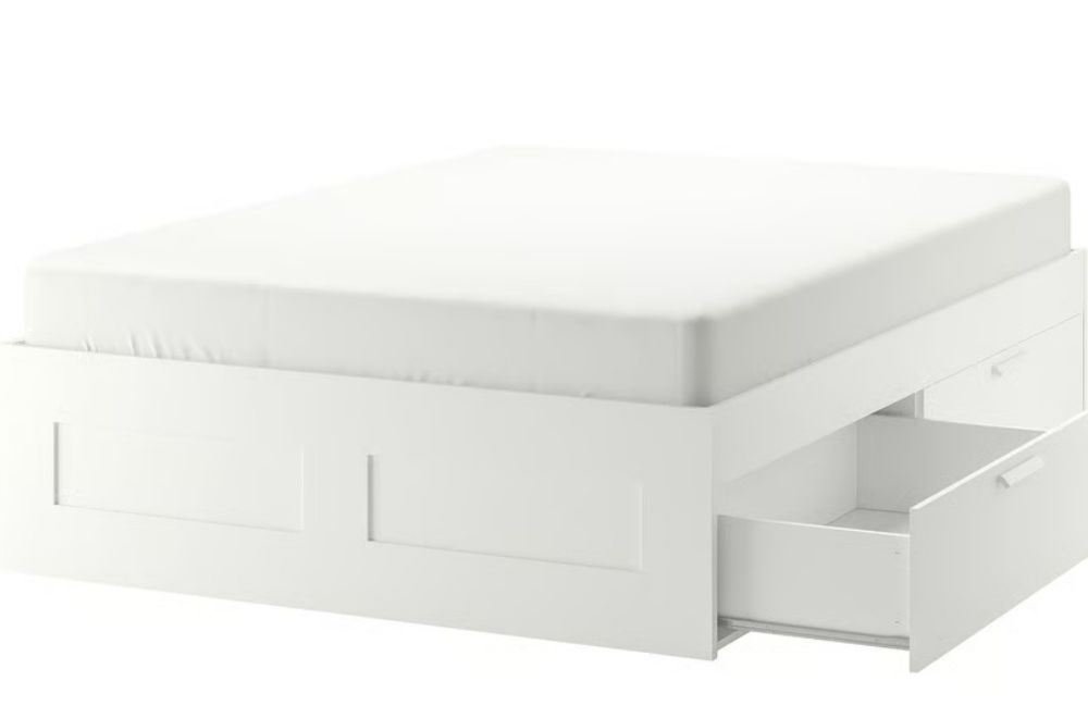 Cama brimnes ikeia branca 4 gavetas