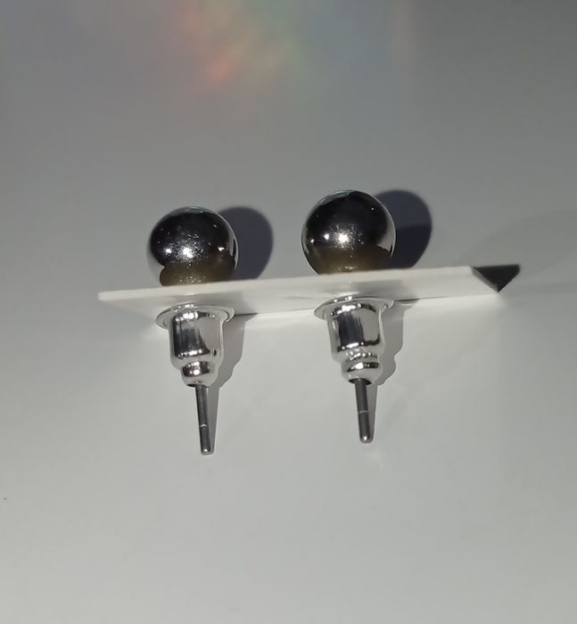 Nowe kolczyki srebrne kulki ze stali nierdzewnej wkrętki