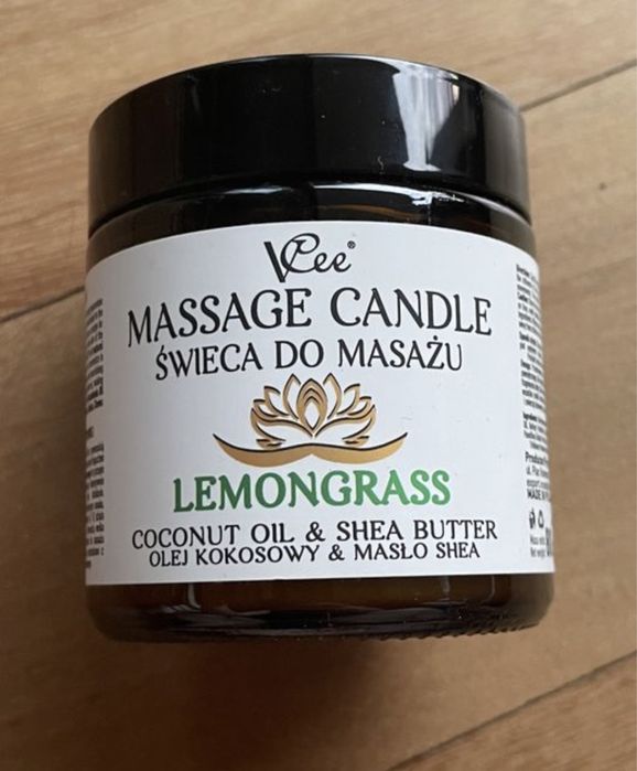 Vcee świeca do masażu olej kokosowy masło shea trawa cytrynowa nowa