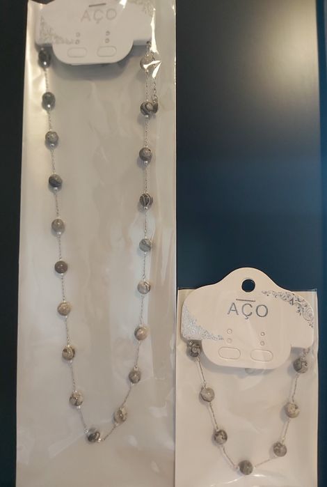 Conjuntos em aço de colar e pulseira