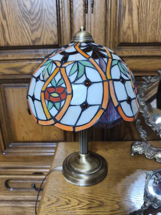 Lampy witrażowa mosiądz brąz