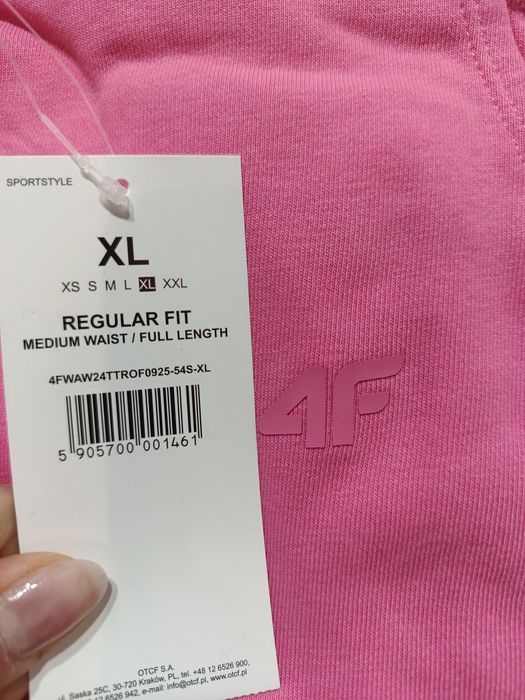 Nowe! Oryginalne 4F spodnie dresowe XL damskie różowe (461)