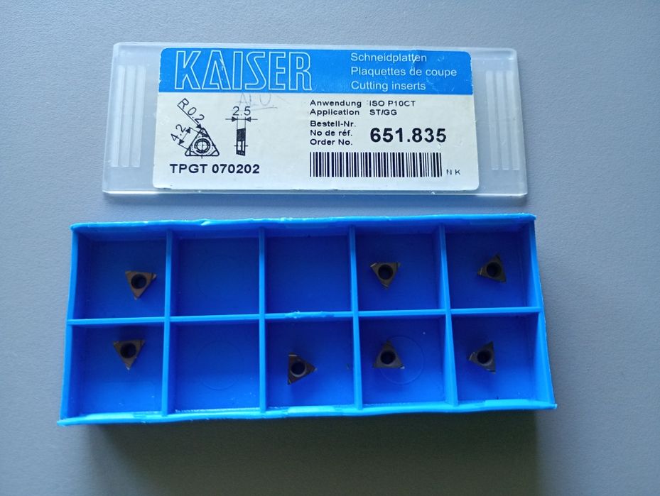 Płytki skrawające Kaiser TPGT 070202. 7szt. Nowe