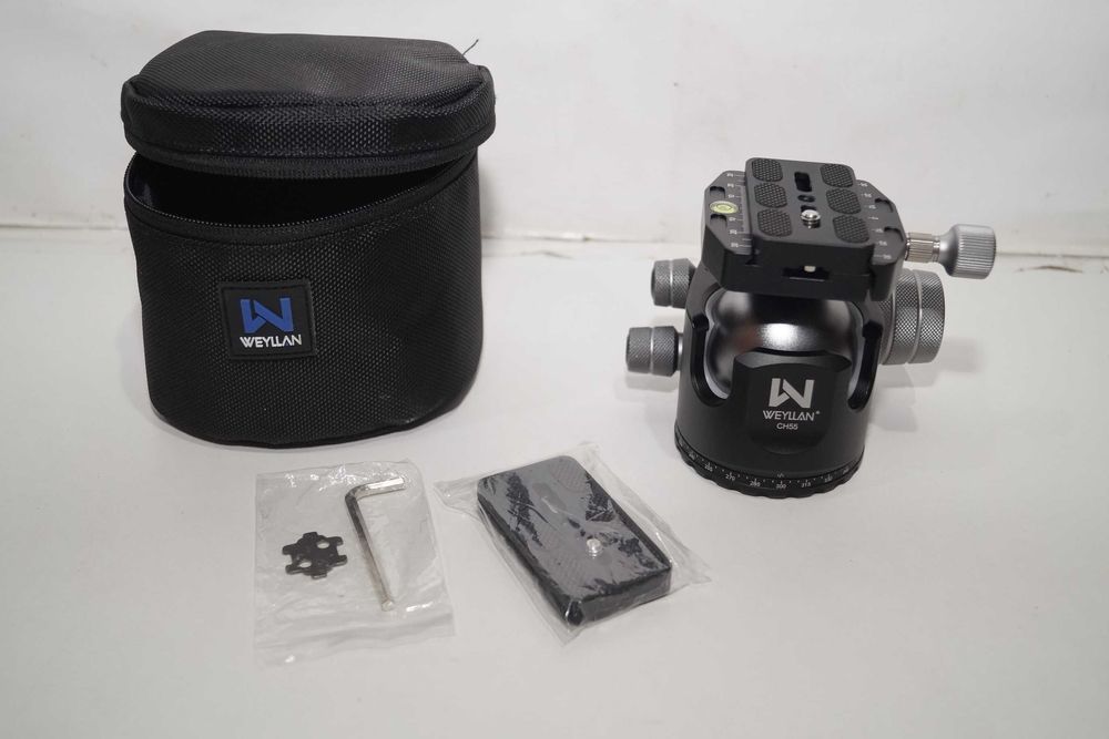 1592 WEYLLAN CH55 Głowica kulowa statywu 55mm 360 2 płytki