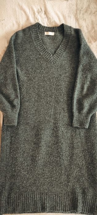 Vestido midi cinzento