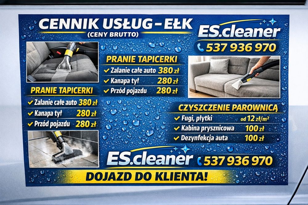 PRANIE tapicerki Samochodowej, PRANIE domu, CZYSZCZENIE parownicą