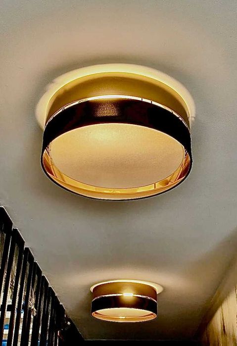 Plafon HILTON czarno-złoty 45cm średnicy - dostępne 4 sztuki