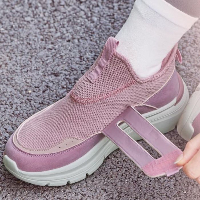 Damskie buty do biegania slip-on - lekkie, różowe, 39 EU