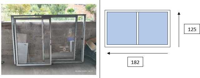 Vendo Janelas de correr Alumínio de duas folhas diversas dimensões