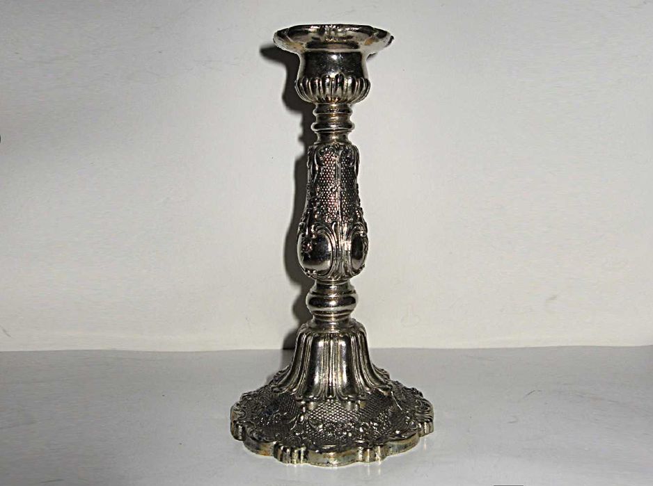 Старинный подсвечник 1 шт., цвет металла серебро, Италии