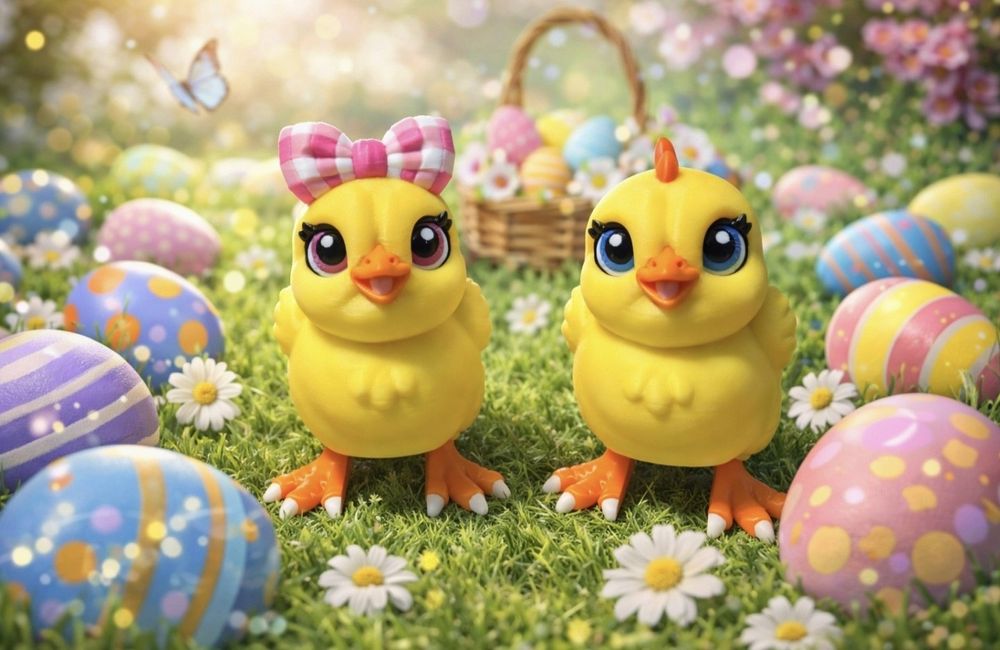 Kurczaki wielkanocne ozdoba, Wielkanoc, 3d, dekoracja