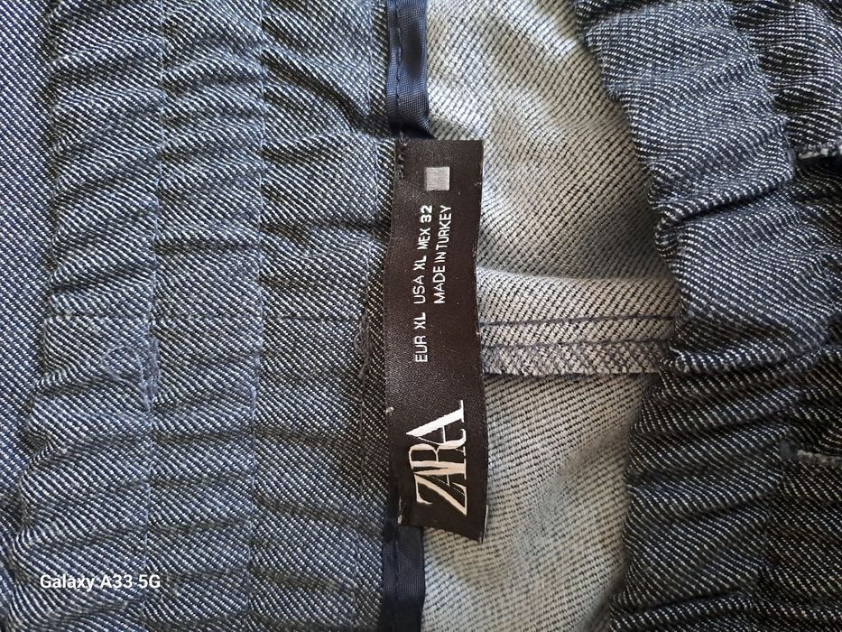 Spodnie joggery ze ściągaczami indygo Zara XL