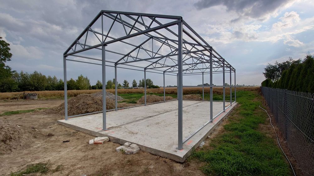 RÓŻNE WYMIARY ! - Konstrukcja stalowa - Budynek Gospodarczy - Wiata