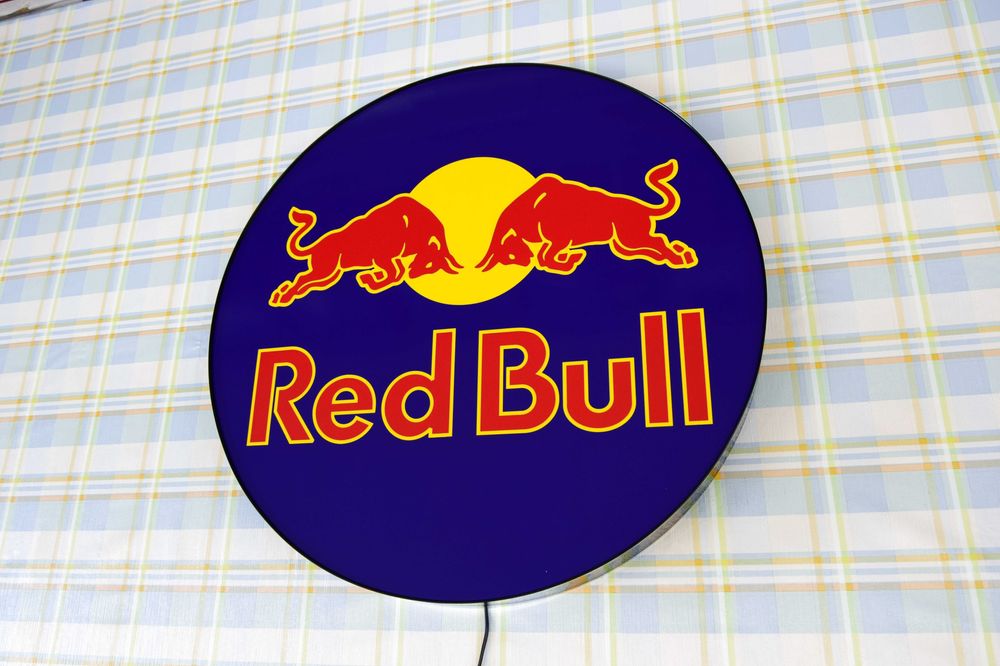 LED Neon RED BULL, Podświetlana reklama, Logo świecące 3D LED, Prezent