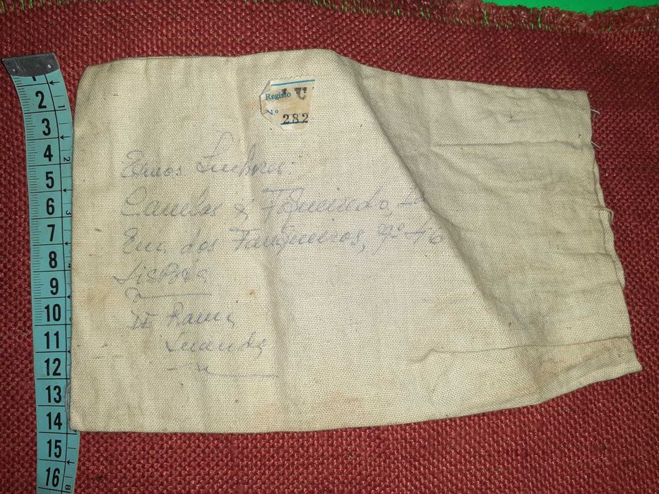 Saco de Correspondência em Tecido Antigo 1970