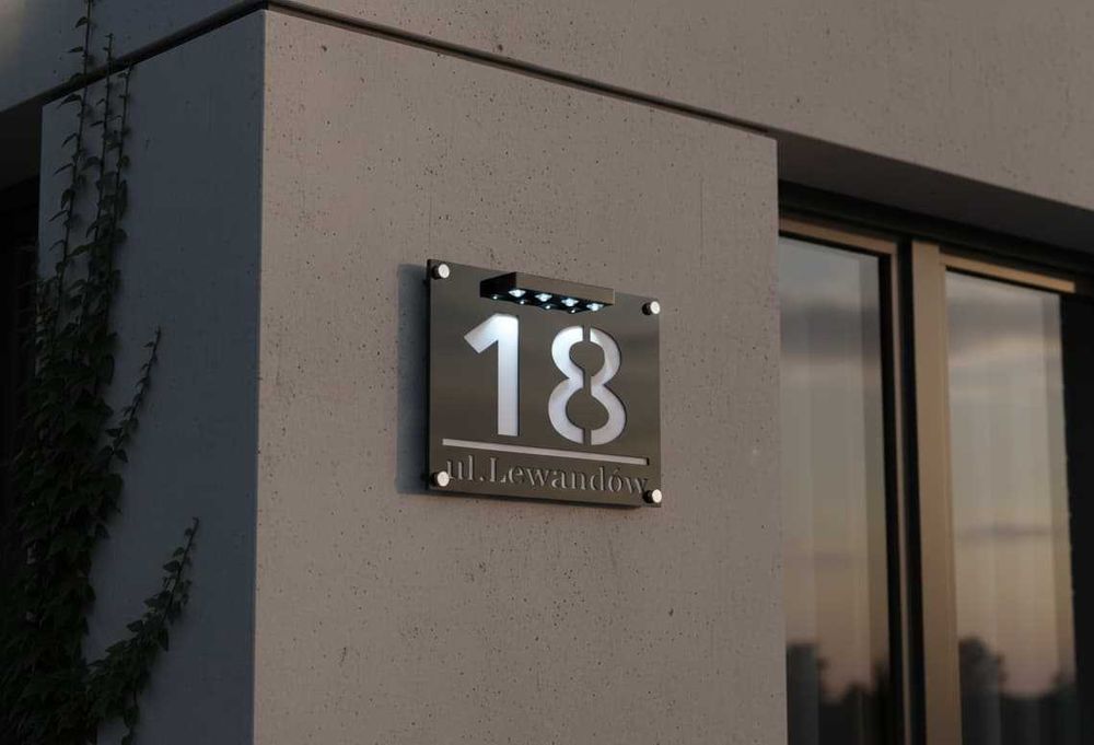 Ekskluzywna Tabliczka Adresowa Premium  z oświetleniem LED 40/30cm