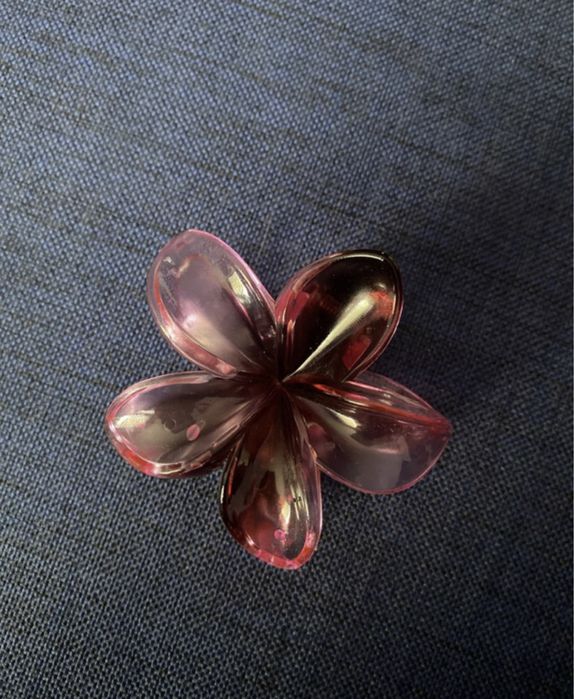 unikatowa fioletowa spinka klamra do włosów kwiatek