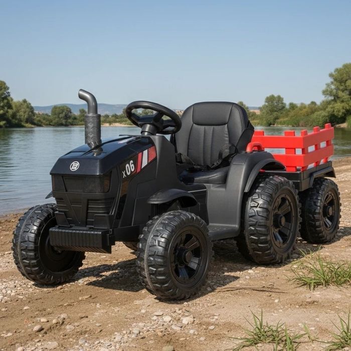 Детский трактор. Дитячий електромобіль трактор з  причепом