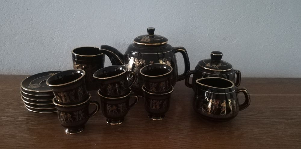 Serwis kawowy POZŁACANY hand-made OKAZJA