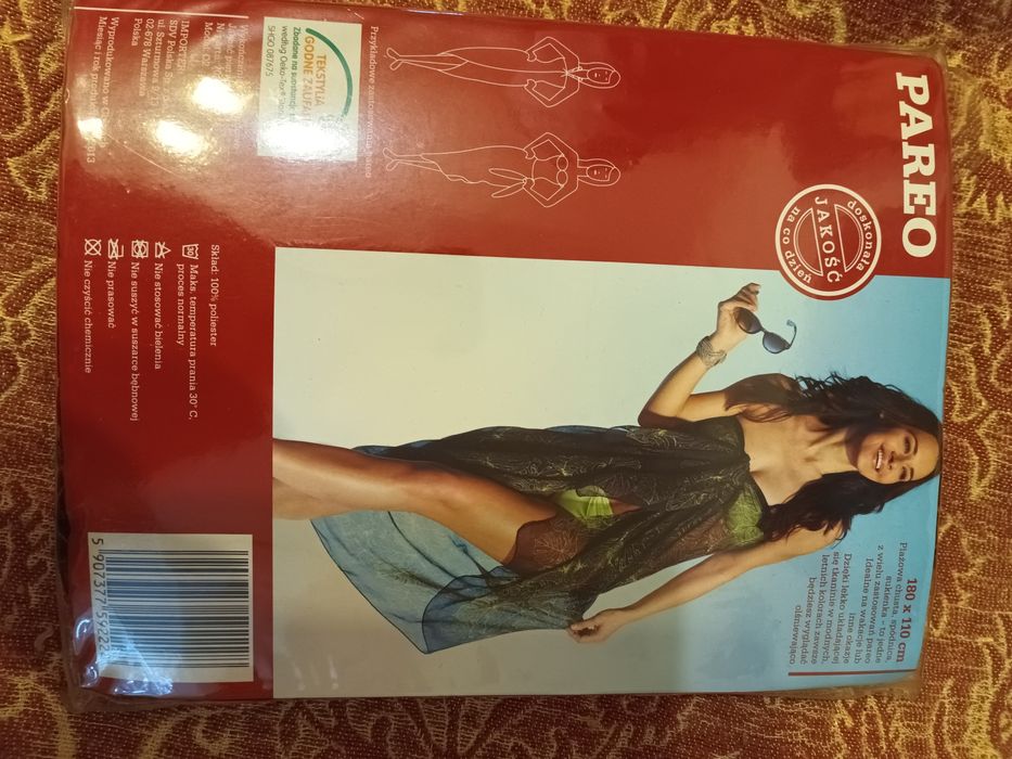 Chusta plażowa pareo czarna