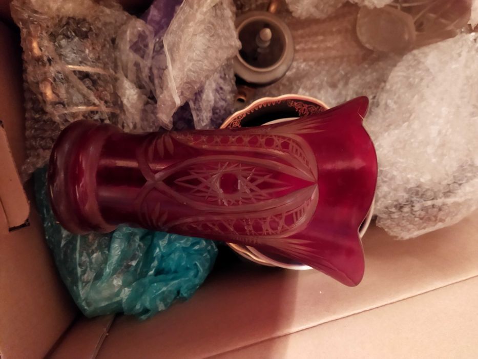 Ваза красное стекло СССР