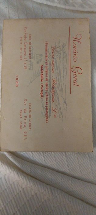 Horário  geral de camionagem Ribatejana de 1956