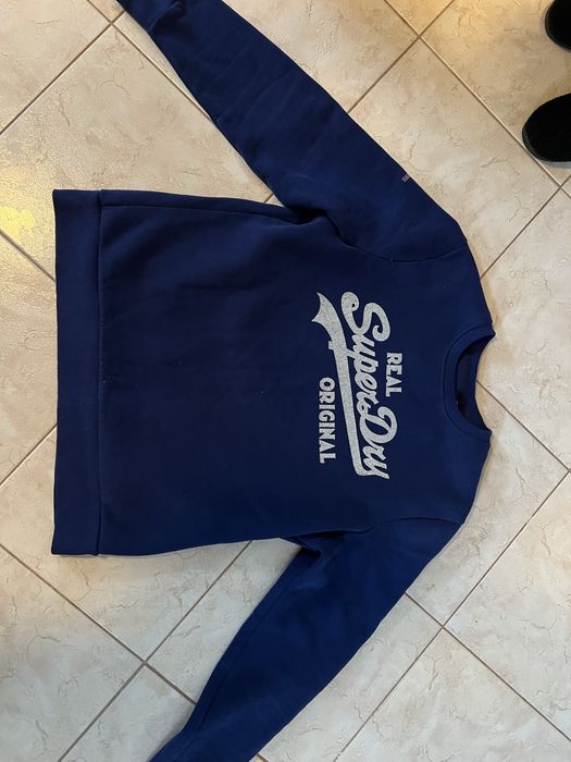 Superdry bluza męska kolor granatowy z nadrukiem