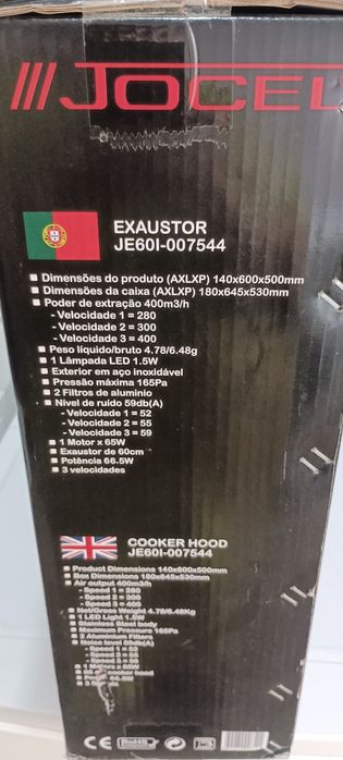 (Ocasião de negócio) Exaustor novo, embalado e selado