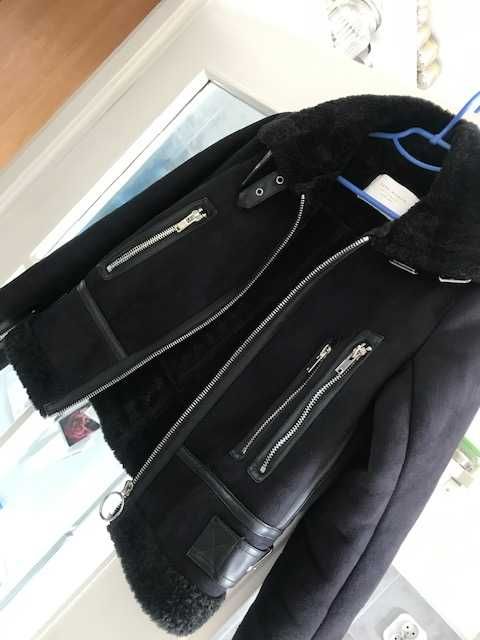 Kożuszek Zara xs nowy ciemny granat, zamki