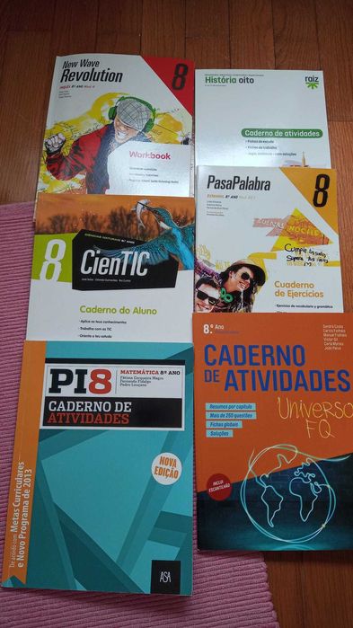 Cadernos de atividades 8º ano ((impecáveis como novos)