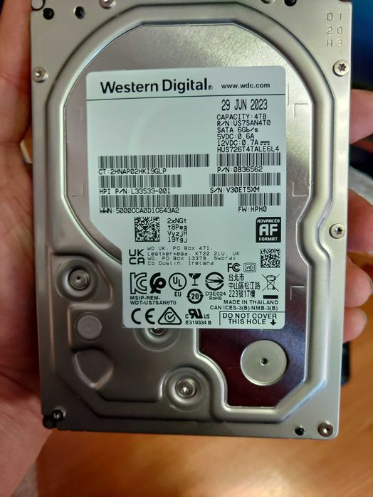 Новий HDD WD (DC HC310) 3.5", 4 Тб, 256 Мб серверна якість