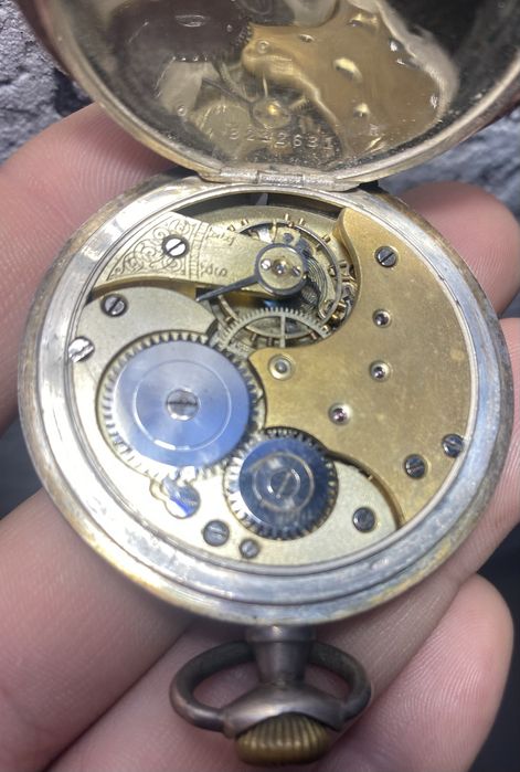 Кишеньковий годинник Omega срібний  (Швейцарія), оригінал
