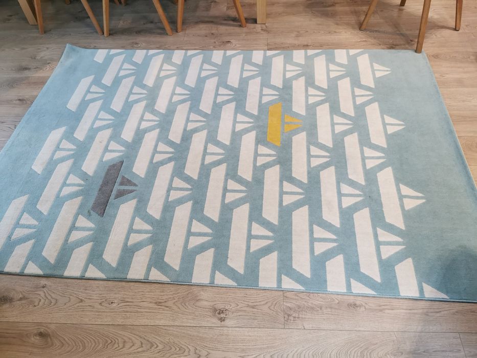 Dywan dziecięcy turkusowy w statki 160x230cm
