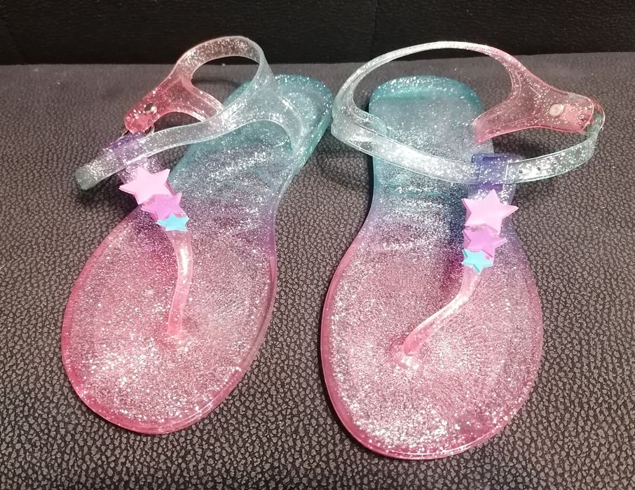 Sandały gumowe, japonki, brokat do wody 37-38