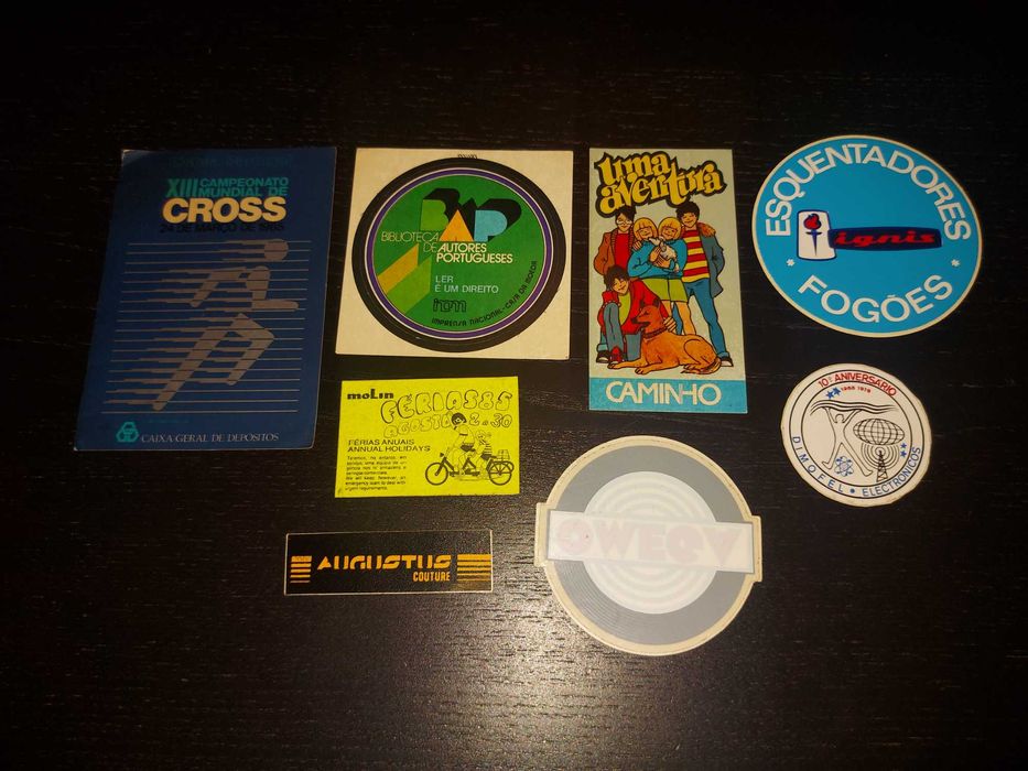 conjunto de autocolantes dos anos 80