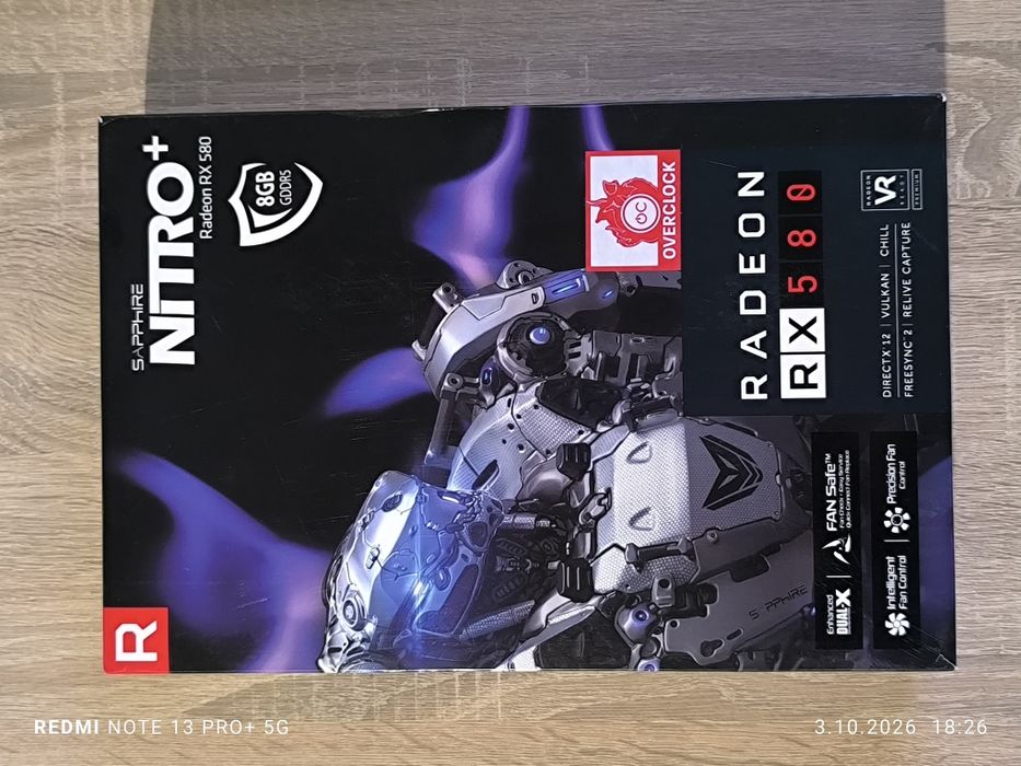 Radeon RX580 8GB Sapphire Nitro BOX