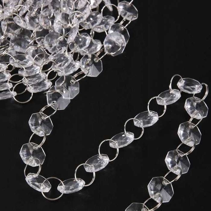 Girlanda koraliki kryształki łańcuch na okno